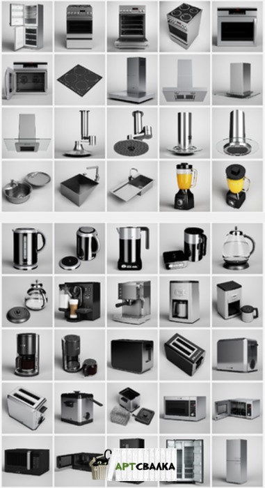 Техника для кухни - качественные модели для 3ds Max (Vray)+текстуры | Kitchen appliances - high-quality models for 3ds Max (Vray)+textures